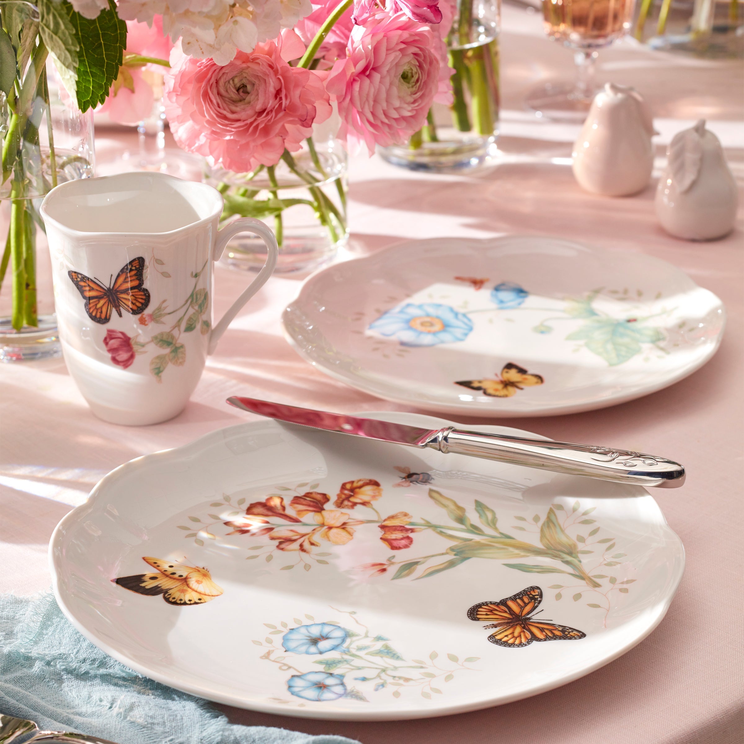 Monarch Butterfly Floral Dinner Plate - Image 2