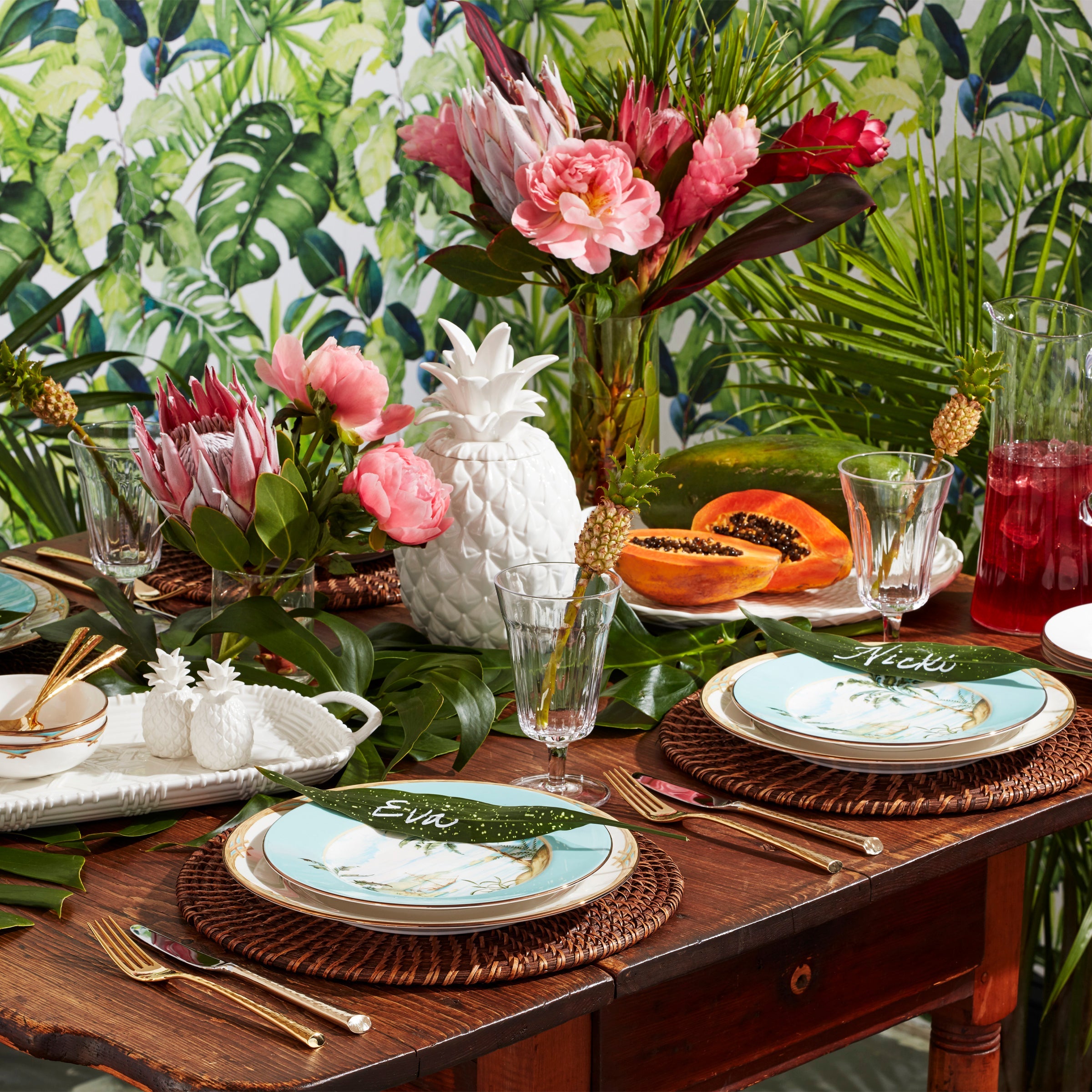 Tropical Bamboo Border Porcelain Dinner Plate - Image 9