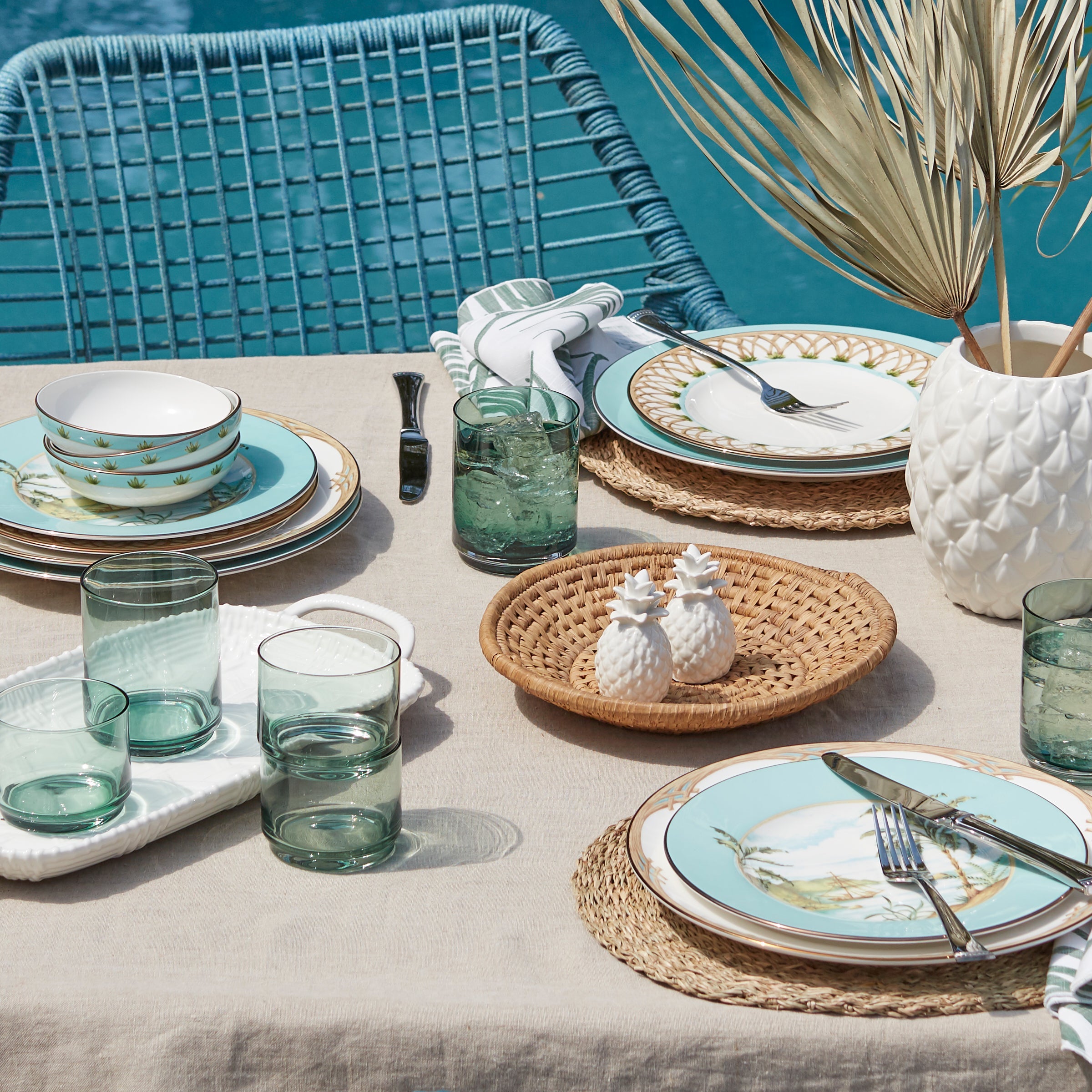 Tropical Palm Border Porcelain Dinner Plate - Image 6