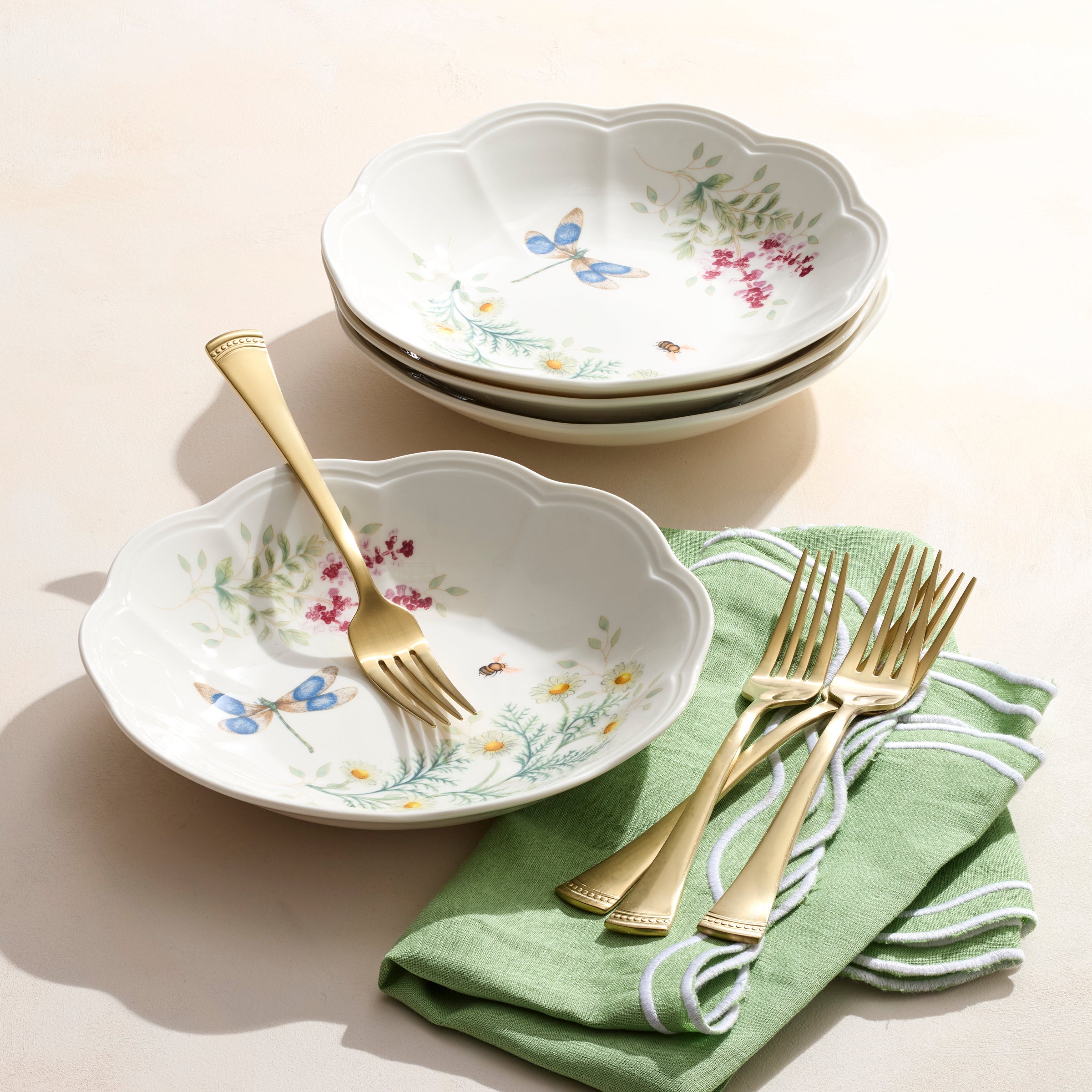 Botanical Herb Pasta Bowls, Set of 4 - Image 4