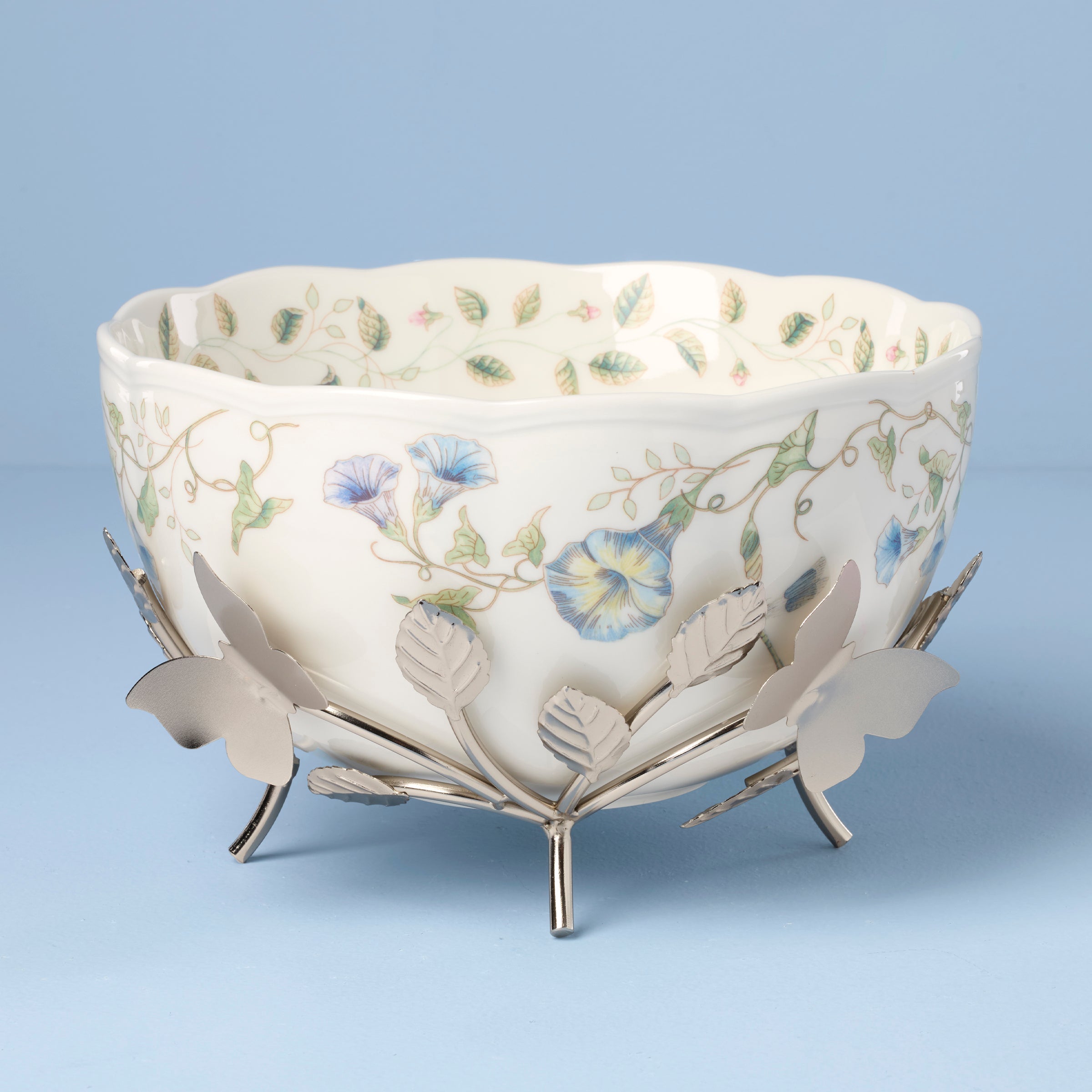 Anniversary Floral Display Bowl with Metal Stand