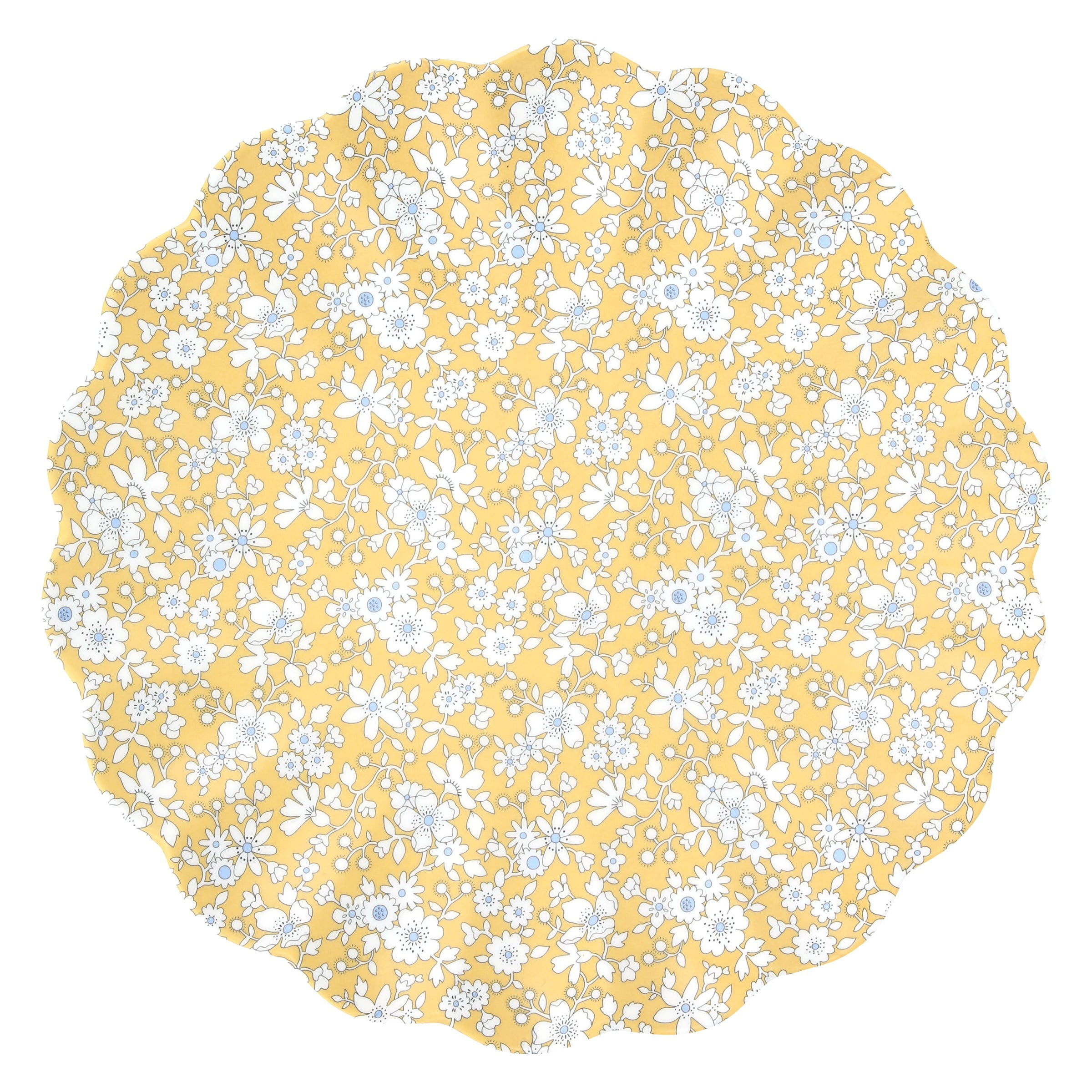 9.75" Floral Scalloped Melamine Dinner Plates, Set of 4 - Image 2
