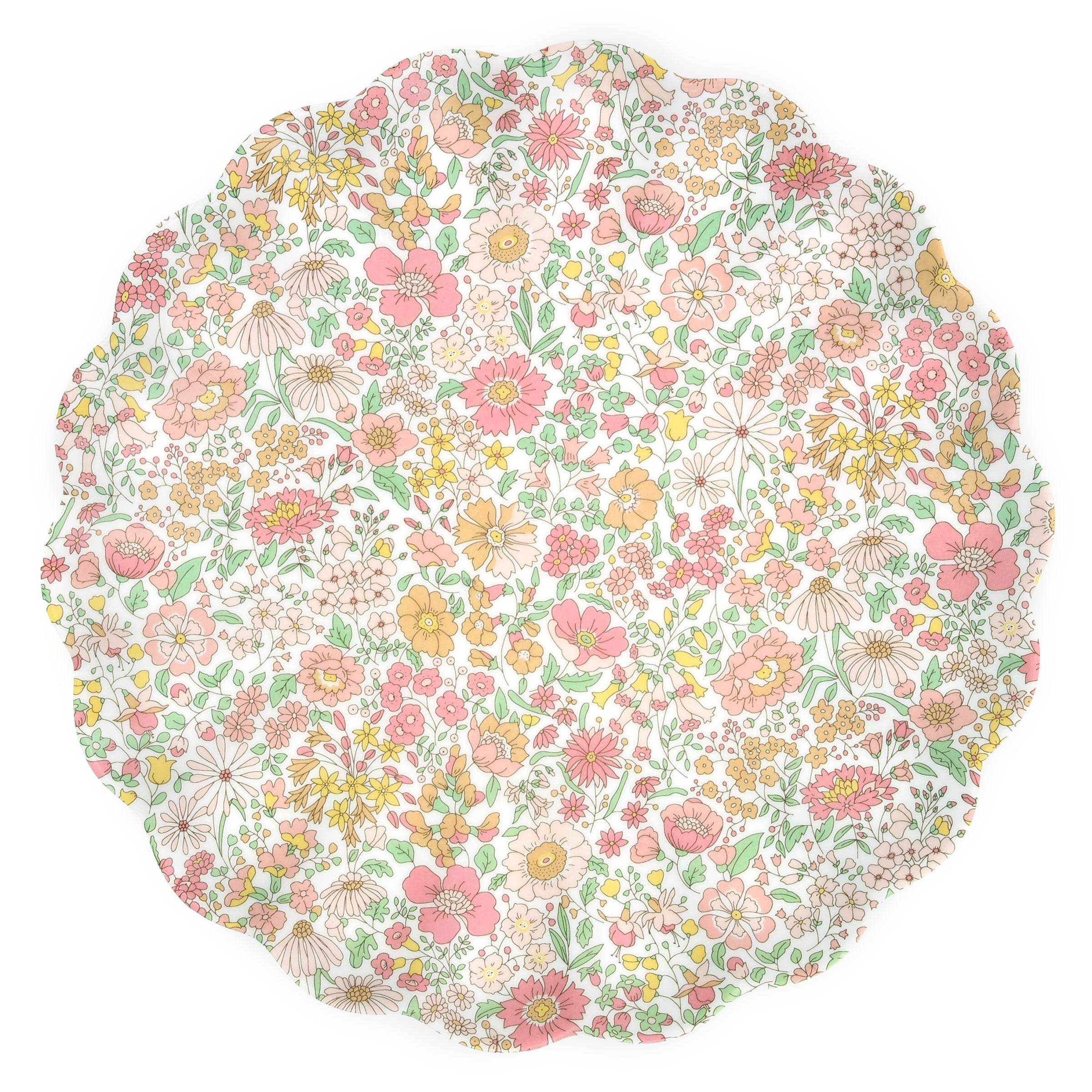 9.75" Floral Scalloped Melamine Dinner Plates, Set of 4 - Image 4