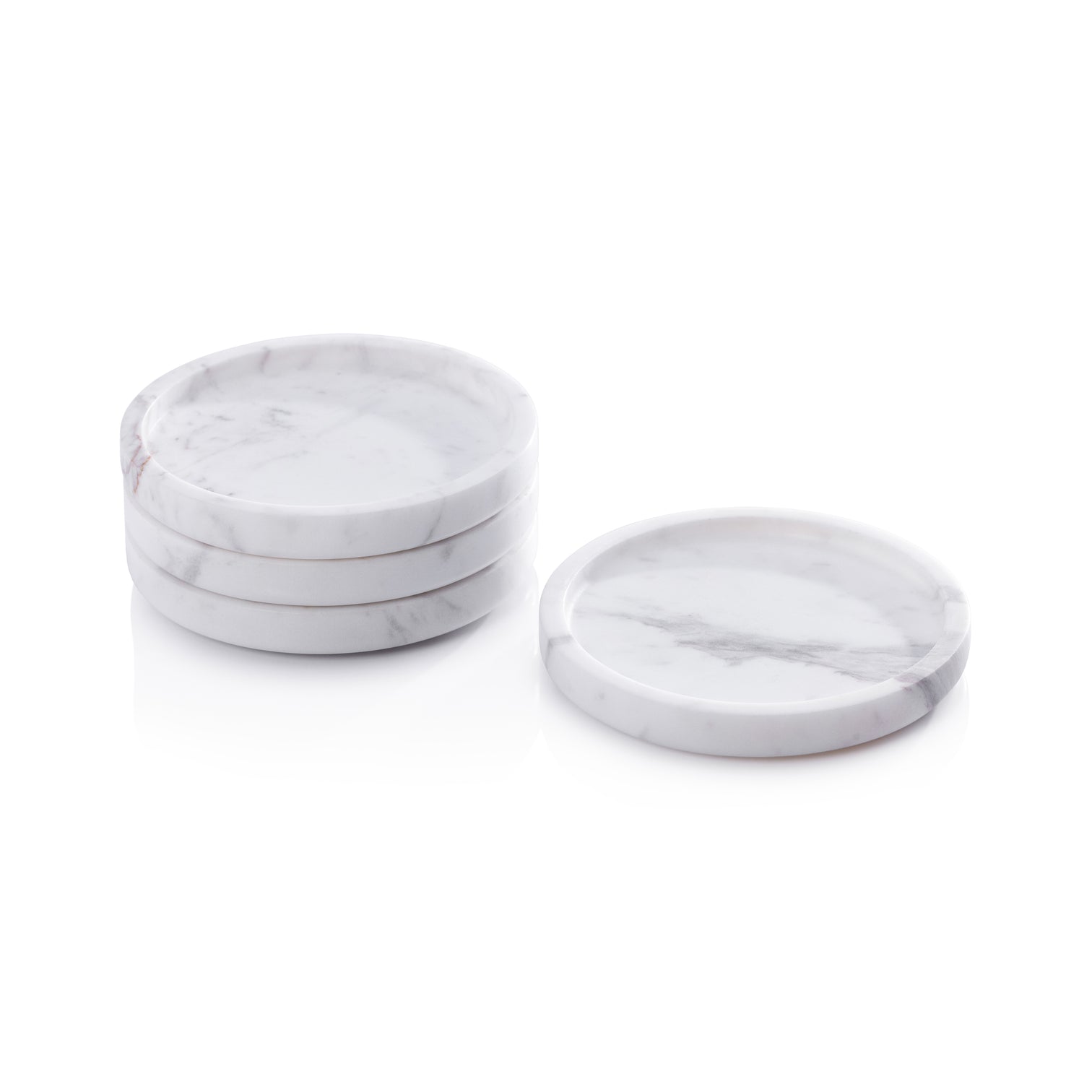 White Marble Stone Coasters - Set of 4 - Image 3