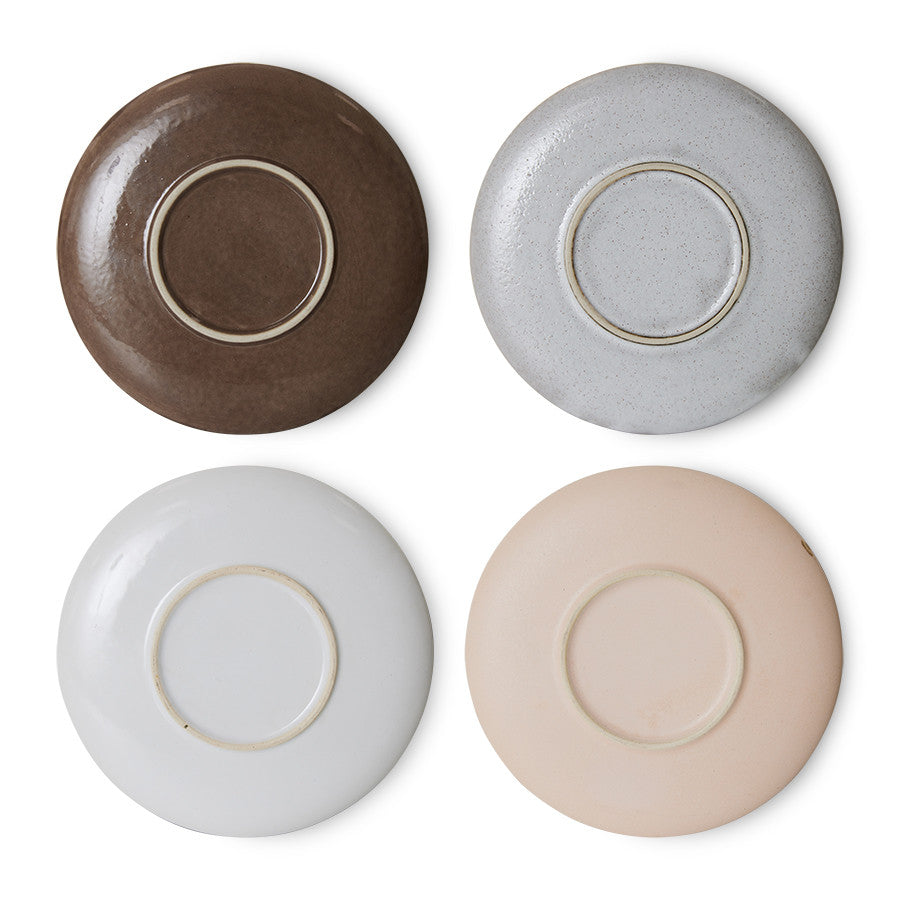 Stoneware Saucers with Mixed Glaze - Set of 4 - Image 2